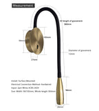 LRLEDS 583mm Ultra-Long Arm LED Wall Lamp - Nordic Flexible Bedside Reading Light