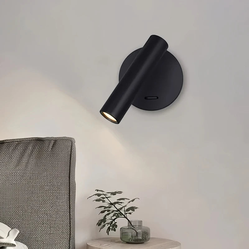 LRLEDS 3W Modern Round Base Bedside Reading Spotlight - Minimalist Hotel Wall Lamp