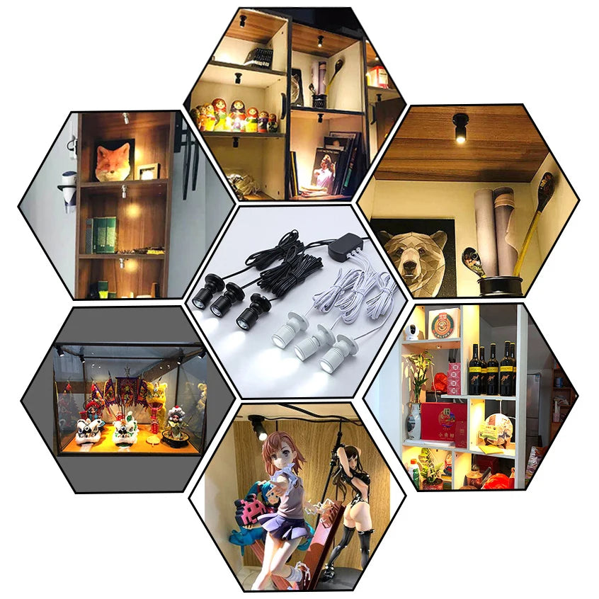USB-Powered Dimmable Cabinet Spotlight Kit - High-End Jewelry & Display Lighting