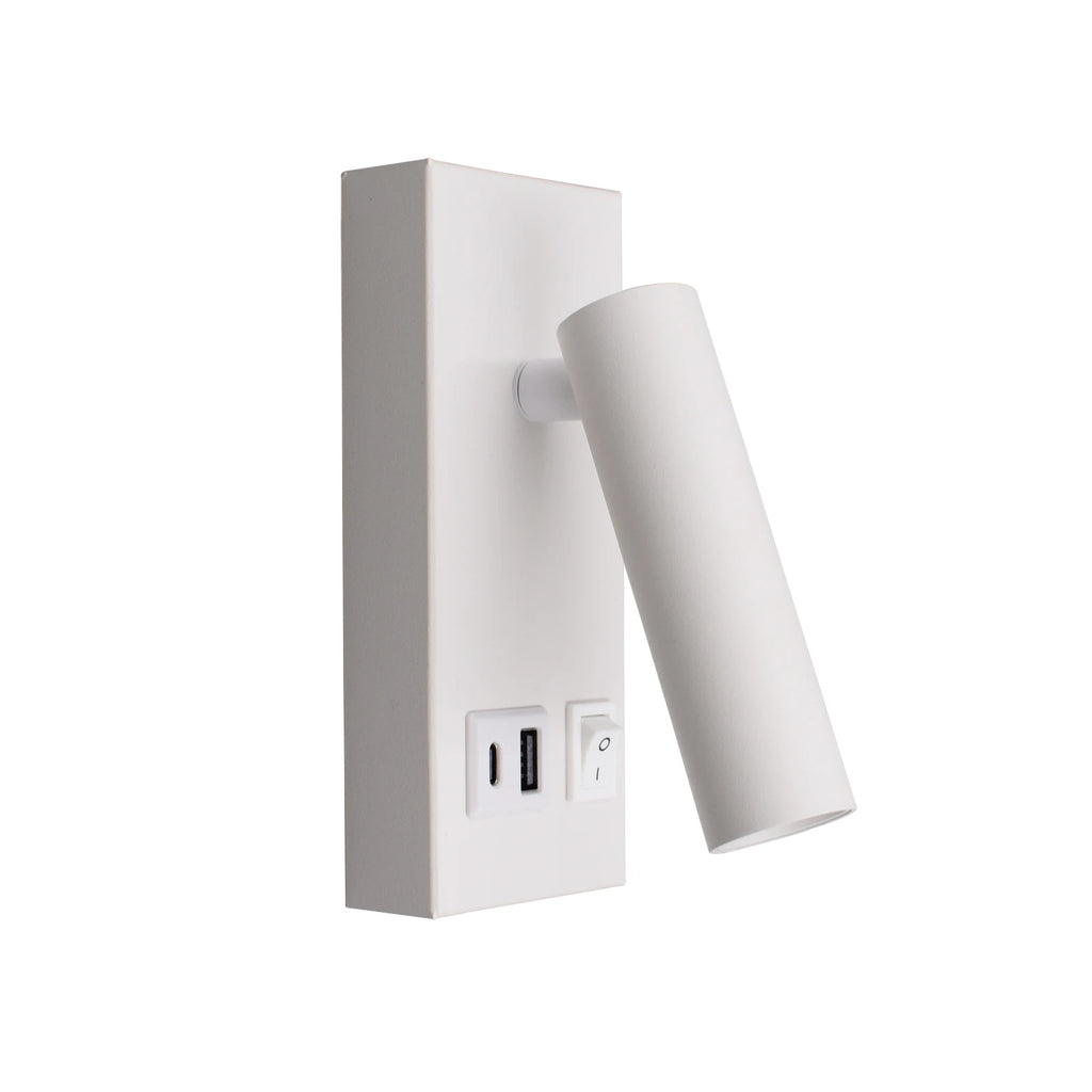 Bedside Reading Wall Lamp Spot Light Modern Hotel Home Room Adjustable Reading Light Built Charge USB Type-c Ports