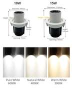 10W 15W LED Recessed Retractable Rotating Downlight - Architectural Quality