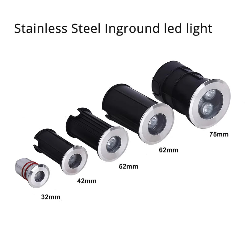 IP68 Waterproof Recessed Inground LED Light - 304 Stainless Steel Landscape Light