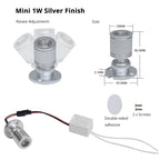 Mini 1W LED Jewelry Showcase Spotlight (4-Pack) - 360° Adjustable Display Lighting
