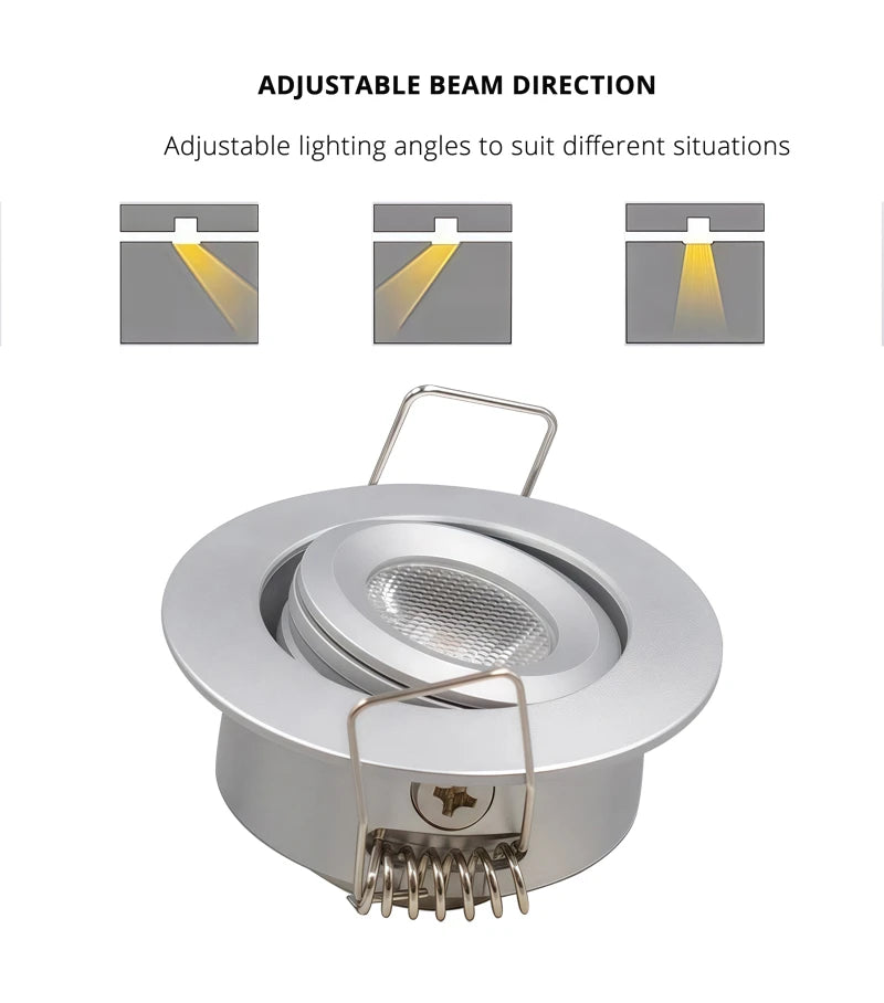 Mini 3W Recessed Architectural Cabinet Spotlight - 10pcs Bulk Pack (CRI 90+)