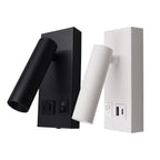 Bedside Reading Wall Lamp Spot Light Modern Hotel Home Room Adjustable Reading Light Built Charge USB Type-c Ports