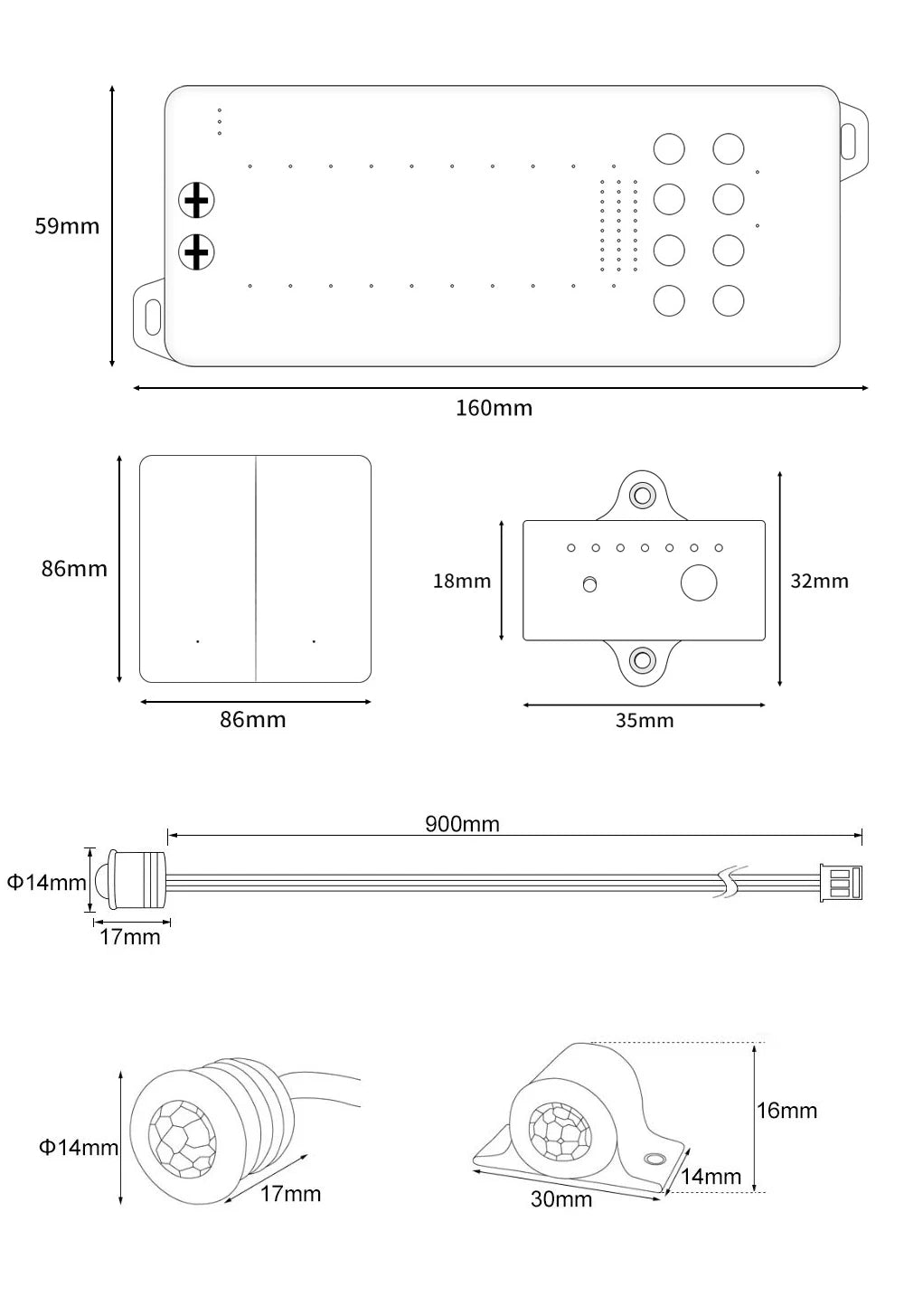 20-Step Intelligent Motion Sensor Stair LED Lighting Controller Kit - PIR & Wireless Control