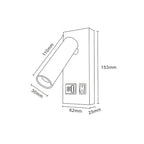 Bedside Reading Wall Lamp Spot Light Modern Hotel Home Room Adjustable Reading Light Built Charge USB Type-c Ports