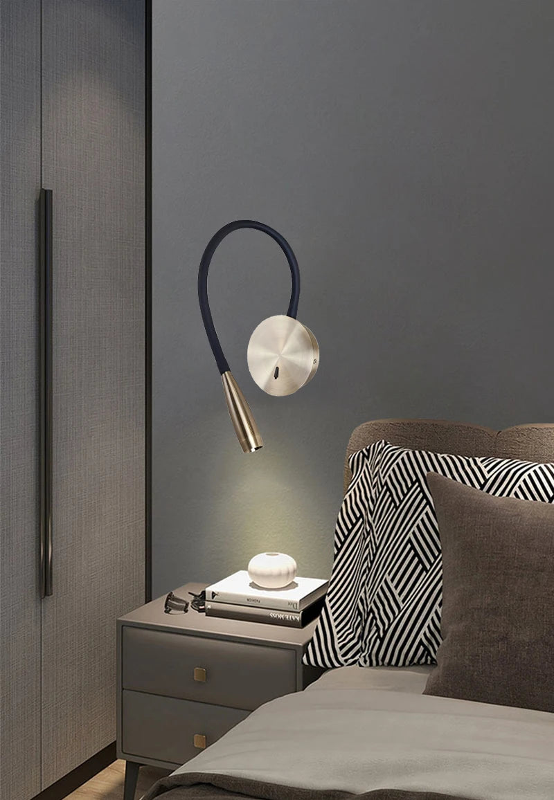 LRLEDS 583mm Ultra-Long Arm LED Wall Lamp - Nordic Flexible Bedside Reading Light