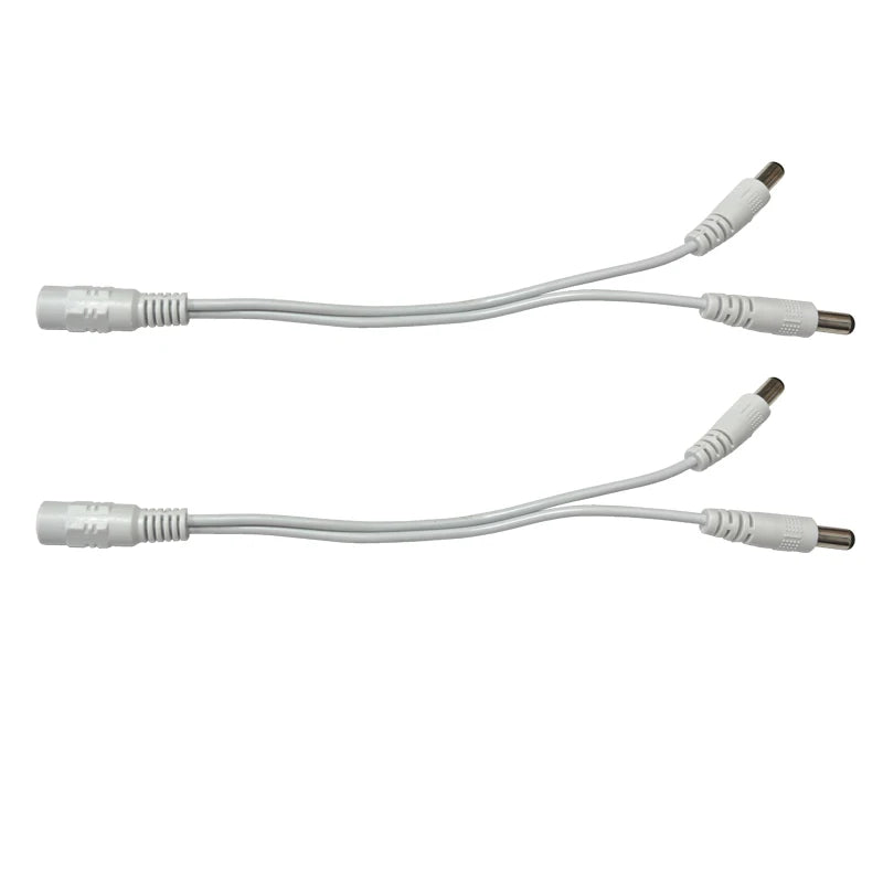 LRLEDS White Y-Shape 1-to-2 DC Power Splitter Cable - 5.5x2.1mm Barrel Plug