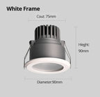 IP65 Waterproof Architectural LED Downlight - 7W/12W Recessed Die-Cast Spotlight