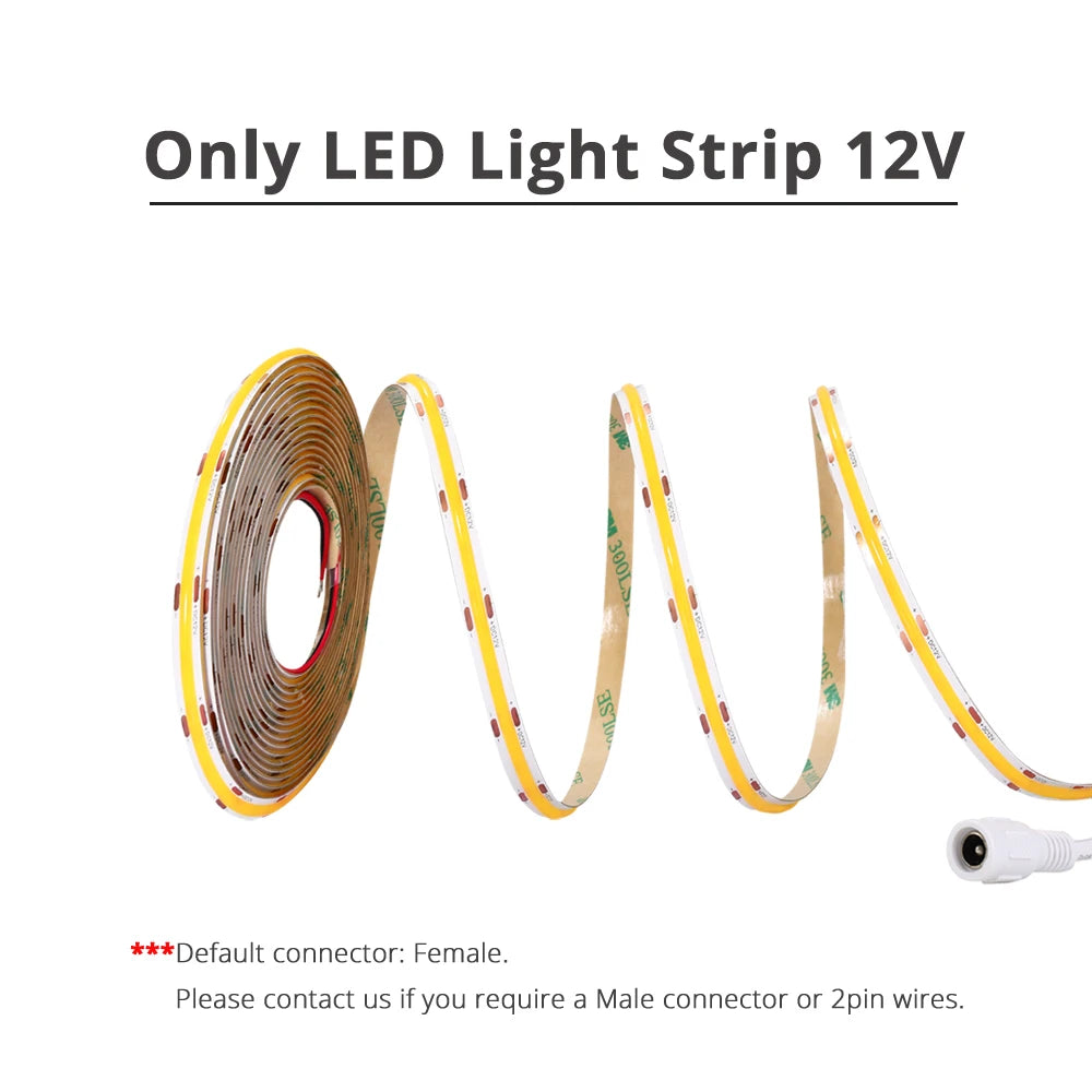 Architectural COB LED Strip Light Kit - 12V, 320 LEDs/m, Dimmable with PIR/Touch/Hand Sweep Sensors