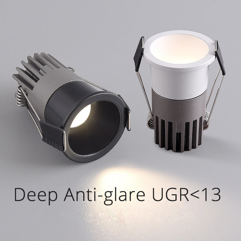 LRLEDS Deep Anti-Glare 3W COB LED Spotlight - 24° Narrow Beam, Bridgelux LED Recessed Downlight (Dimmable, CRI >90)