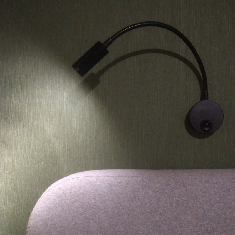 LRLEDS Architectural Bedside Reading Lamp - 3W Focused LED, Black (Professional Hardwired Installation)