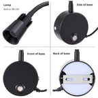 2-Pack 5V USB Dimmable LED Wall Lamp - Eye-Safe Reading Light (3CCT, Black)