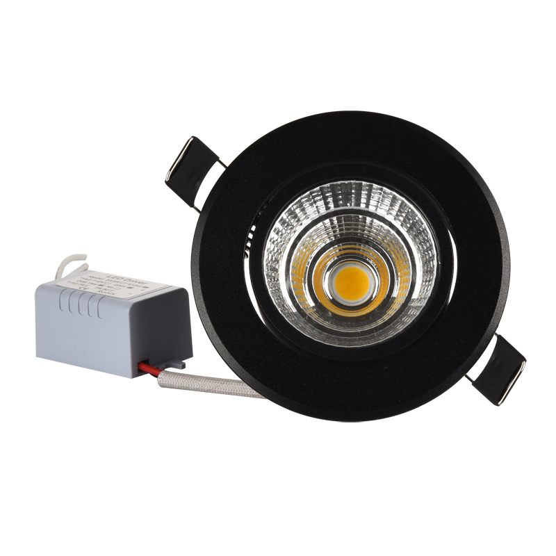 LRLEDS Architectural COB LED Recessed Spotlight - Dimmable 5W/7W/10W, High CRI >90, Black Finish Ceiling Downlight