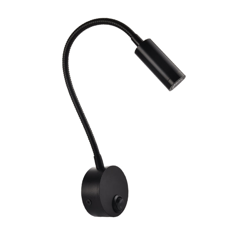 LRLEDS Architectural Bedside Reading Lamp - 3W Focused LED, Black (Professional Hardwired Installation)