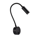 LRLEDS Architectural Bedside Reading Lamp - 3W Focused LED, Black (Professional Hardwired Installation)