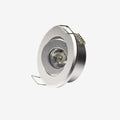 LRLEDS Classic 1W Mini LED Spotlight - Recessed Accent Downlight for Cabinets & Ceilings, Silver Finish (40-45mm Cutout)