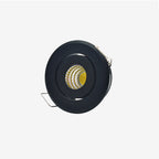 LRLEDS Adjustable 3W COB LED Mini Spotlight - Tilting Recessed Downlight for Cabinets & Display, Black (40-45mm Cutout)