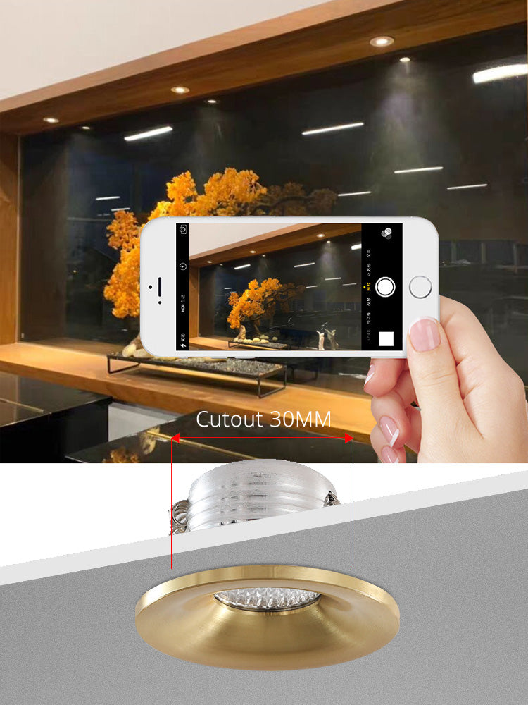 LRLEDS Luxury Gold & Silver Mini COB LED Spotlight - 3W Recessed Accent Light, High CRI >90 (35-40mm Cutout)