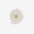 LRLEDS Adjustable 3W COB LED Mini Spotlight - Tilting Recessed Downlight for Cabinets & Display, White (40-45mm Cutout)