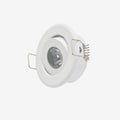 LRLEDS Classic 1W Mini LED Spotlight - Recessed Accent Downlight for Cabinets & Ceilings, White Finish (40-45mm Cutout)