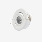 LRLEDS Classic 1W Mini LED Spotlight - Recessed Accent Downlight for Cabinets & Ceilings, White Finish (40-45mm Cutout)
