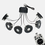 LRLEDS 6-Pack Remote Dimmable Mini LED Gazebo Lighting Kit - 18W IP65 Waterproof Recessed Soffit Lights, Black (Complete DIY Set)