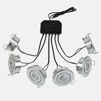 LRLEDS 6-Pack High-Power Mini LED Gazebo & Veranda Lighting Kit - 18W (3W/Spot) IP65 Waterproof Recessed Soffit Lights, Silver (Complete DIY Set)