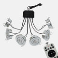 LRLEDS 6-Pack Remote Dimmable Mini LED Gazebo Lighting Kit - 18W IP65 Waterproof Recessed Soffit Lights, Silver (Complete DIY Set)