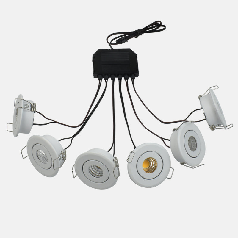 LRLEDS 6-Pack High-Power Mini LED Gazebo & Veranda Lighting Kit - 18W (3W/Spot) IP65 Waterproof Recessed Soffit Lights, White (Complete DIY Set)