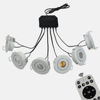 LRLEDS 6-Pack Remote Dimmable Mini LED Gazebo Lighting Kit - 18W IP65 Waterproof Recessed Soffit Lights, White (Complete DIY Set)