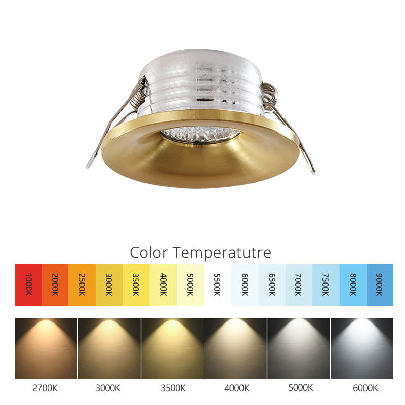 LRLEDS Luxury Gold & Silver Mini COB LED Spotlight - 3W Recessed Accent Light, High CRI >90 (35-40mm Cutout)