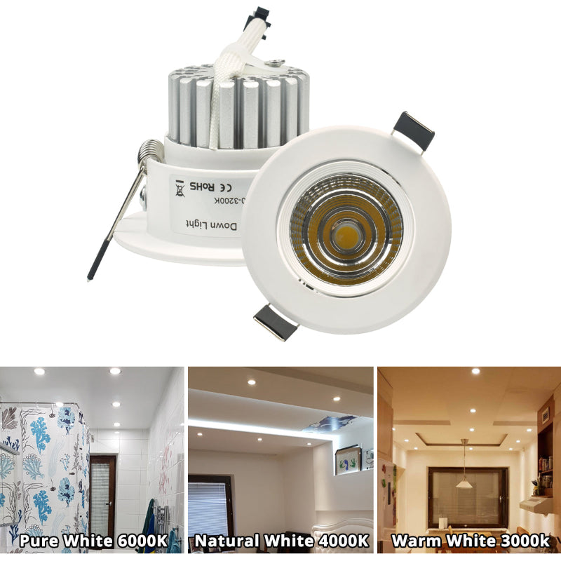 COB LED Recessed Downlight - Premium Dimmable 5W/7W/10W Ceiling Spot