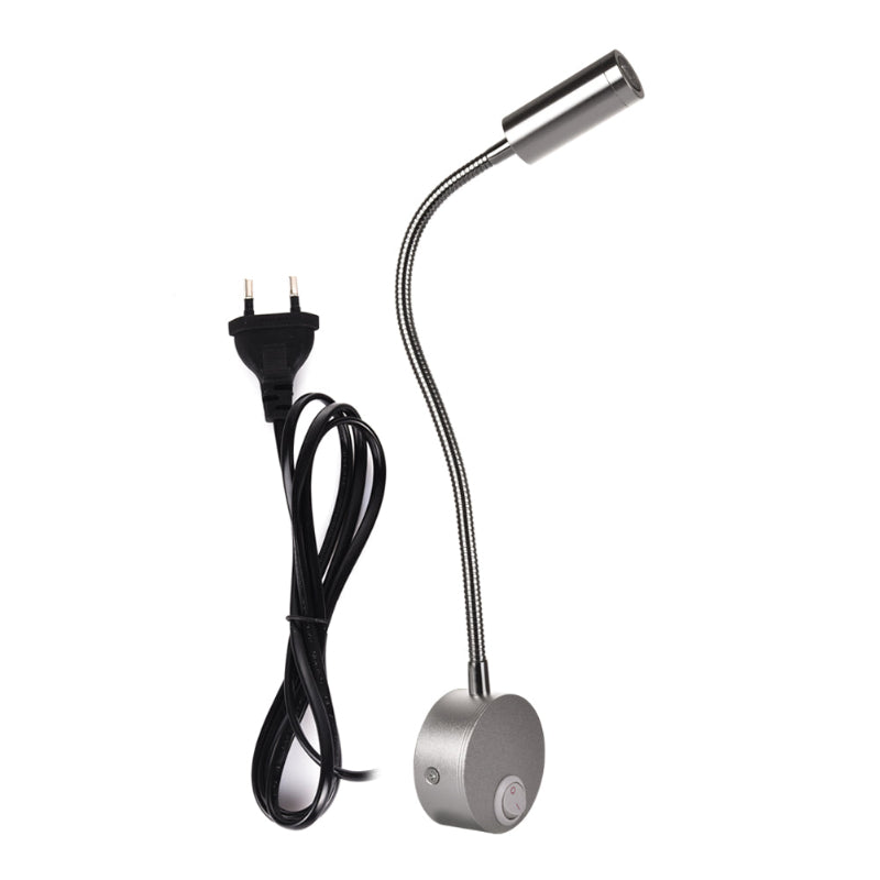 LRLEDS Nordic 3W LED Bedside Wall Lamp with Flexible Arm - Plug-in Easy Install, Stylish Reading Light