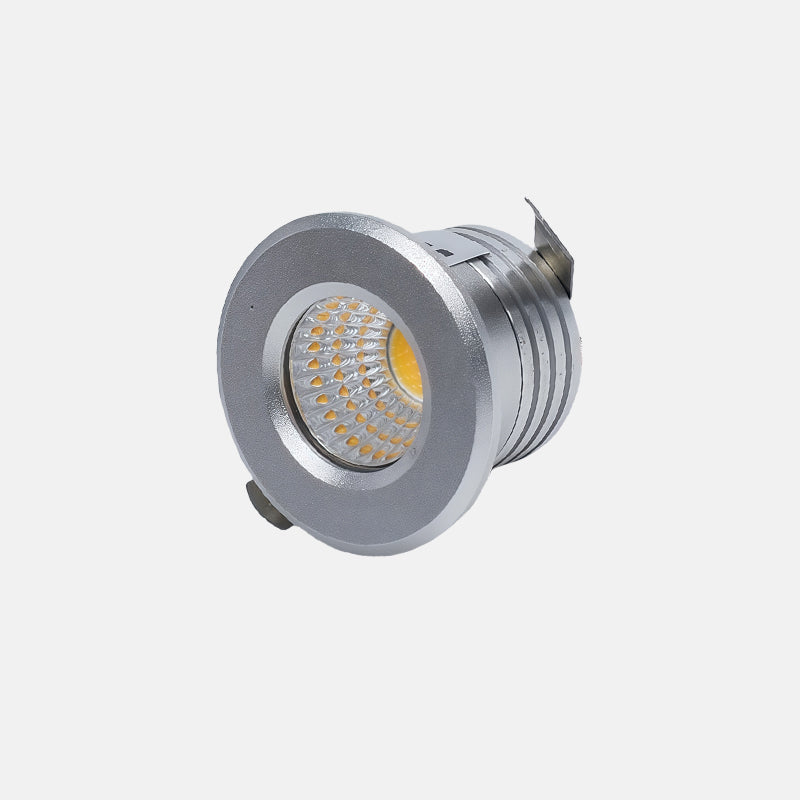 LRLEDS Ultra-Compact 3W COB LED Mini Spotlight - 30mm Cutout, High-Intensity Recessed Accent Light, Silver Finish