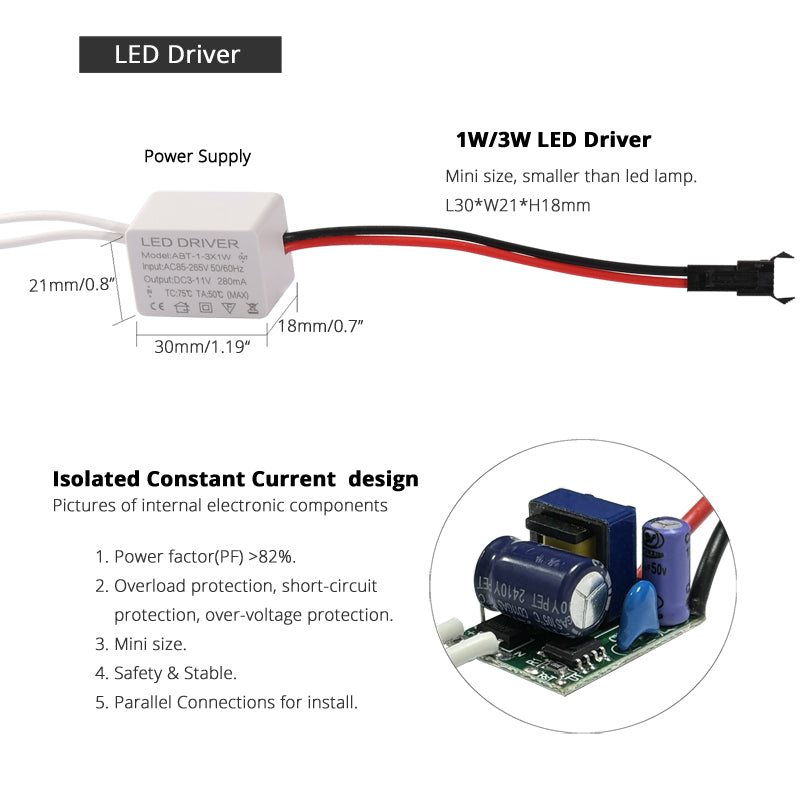 LRLEDS Classic 1W Mini LED Spotlight - Recessed Accent Downlight for Cabinets & Ceilings, Silver Finish (40-45mm Cutout)