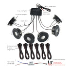 LRLEDS 6-Pack Remote Dimmable Mini LED Gazebo Lighting Kit - 18W IP65 Waterproof Recessed Soffit Lights, Black (Complete DIY Set)