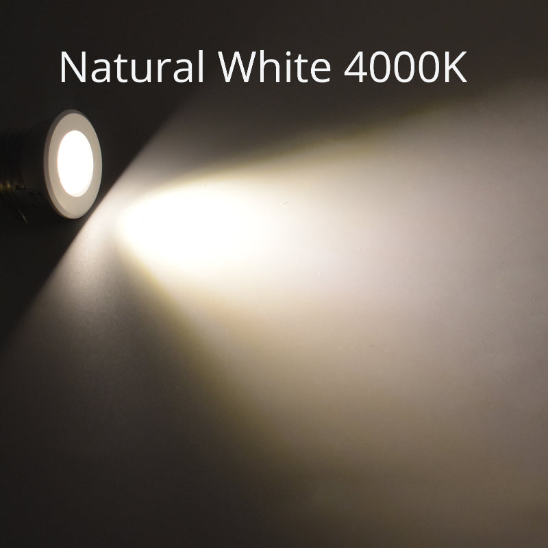 LRLEDS Ultra-Compact 3W COB LED Mini Spotlight - 30mm Cutout, High-Intensity Recessed Accent Light, Silver Finish