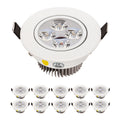 10-Pack Recessed LED Downlight - 3W/4W/5W COB Spotlight