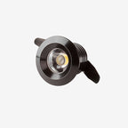 LRLEDS High-CRI >90 Mini 1W LED Spotlight - 20mm Cutout Recessed Accent Downlight, Black Finish