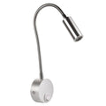 LRLEDS Nordic Adjustable LED Wall Sconce - 3W Focused Reading & Art Spotlight, Matte Silver Finish (Hardwired)