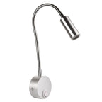 LRLEDS Nordic Adjustable LED Wall Sconce - 3W Focused Reading & Art Spotlight, Matte Silver Finish (Hardwired)