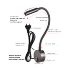 LRLEDS Nordic Minimalist Bedside Reading Lamp - 3W Focused LED, Black (Plug-in Easy Install)