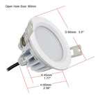 LRLEDS Professional 7W IP65 Waterproof LED Recessed Downlight - Bathroom & Outdoor Soffit Spotlight (Die-Cast Aluminum)