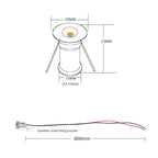 LRLEDS IP65 Waterproof 1W Mini LED Spotlight - Small Recessed Outdoor Soffit Light, Silver Finish (DC 12V)