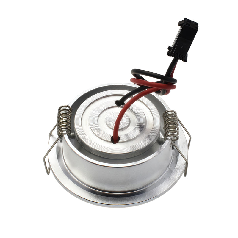 LRLEDS Classic 1W Mini LED Spotlight - Recessed Accent Downlight for Cabinets & Ceilings, Silver Finish (40-45mm Cutout)