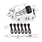LRLEDS 6-Pack Remote Dimmable Mini LED Gazebo Lighting Kit - 18W IP65 Waterproof Recessed Spotlights, White (30° Focused Beam, Complete DIY Set)