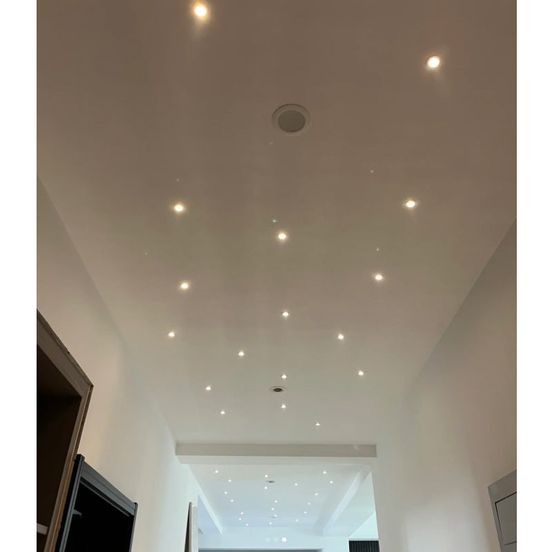 LRLEDS Classic 1W Mini LED Spotlight - Recessed Accent Downlight for Cabinets & Ceilings, White Finish (40-45mm Cutout)