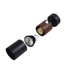 LRLEDS Modern Woodgrain & Black Surface Mounted Spotlight - Adjustable GU10 LED Ceiling & Wall Sconce (Replaceable Bulb, CRI >90)